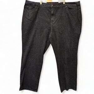 Avenue Denim Jeans Womens Size 32 Cotton Blend Black Denim‎ Straight Leg